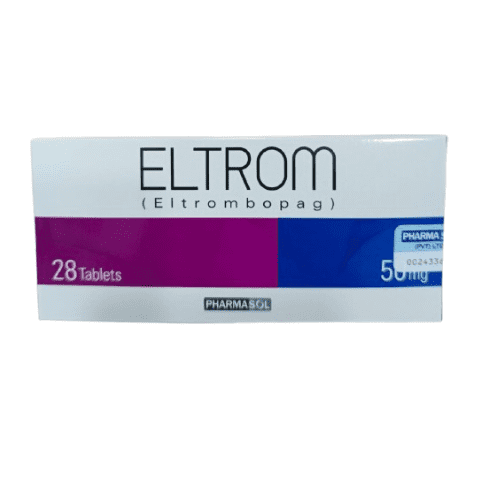 <h4>ELTROM (ELTROMBOPAG 50MG)</h4> Eltrombopag 50mg is an orally administered drug applied in raising the count of platelets in patients with certain blood related diseases. ELTROM 50mg (ELTROMBOPAG 50MG) ELTROM 50mg (ELTROMBOPAG 50MG)
