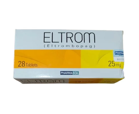 <strong>ELTROM 25MG , 28 TABLETS</strong> <strong>Eltrom 25mg </strong> Eltrombopag is commonly used to treat thrombocytopenia (low platelet count) caused by various conditions, including choronic immune thrombocytopenia (ITP) and hepatic disease. Eltrom 25mg Eltrombopag Eltrom 25mg Eltrombopag